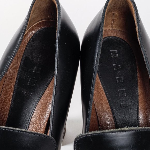 Marni Black Platform Buckle Loafer Pumps - Picture 9 of 9